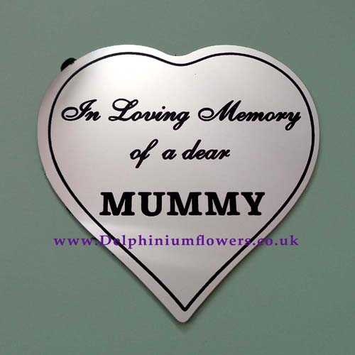 Silver Heart Memorial Plaque - MUMMY - Click Image to Close
